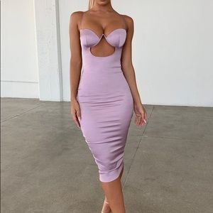 Oh Polly Ahead of the curve lilac satin dress